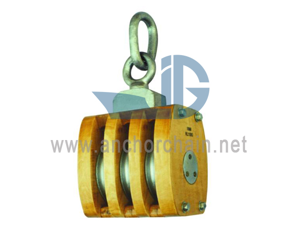 JIS F3426 Ladijski notranji vezan leseni blok Triple with Link